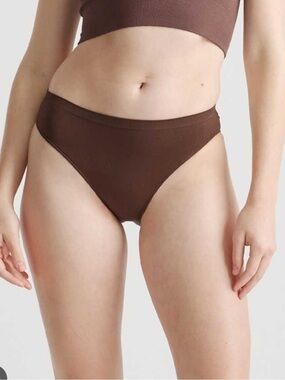 Quince Second Skin Hipster Brief Mocha Dark Brown Sz L New 6 Pair/6Pack